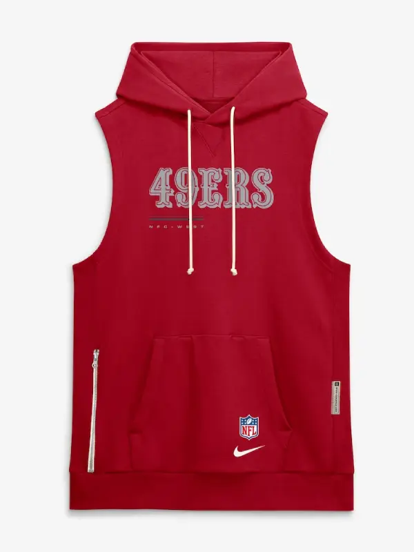 Men's Nike Scarlet San Francisco 49ers Sideline Standard Issue Dri-FIT Sleeveless Hoodie