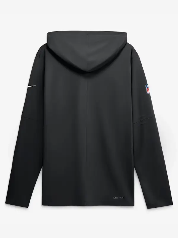 Men's Pittsburgh Steelers Nike Black Sideline Game On Lightweight Long Sleeve Hooded Dri-FIT Top
