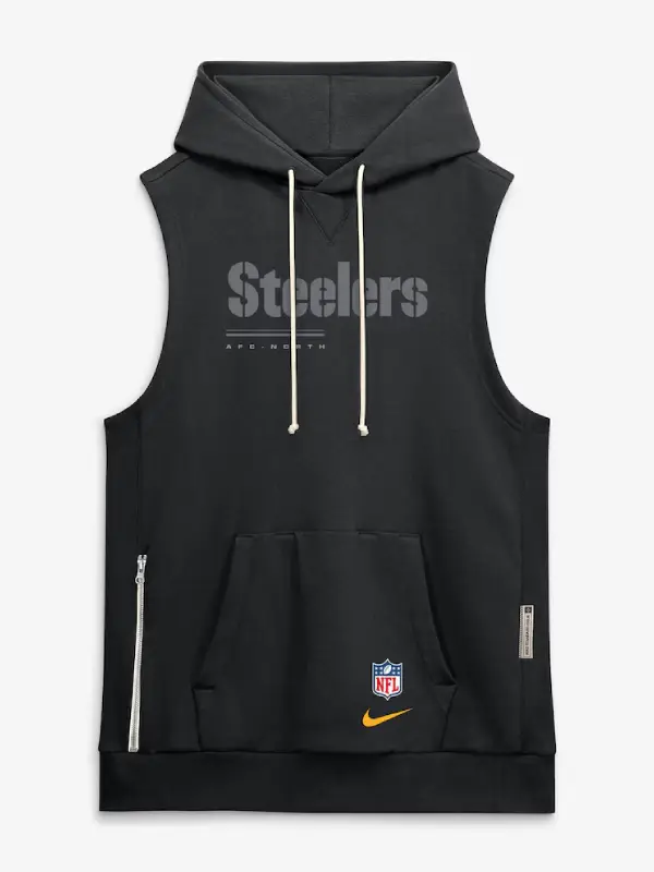 Men's Pittsburgh Steelers Nike Black Sideline Standard Issue Dri-FIT Sleeveless Hoodie