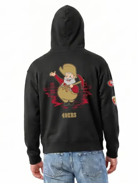 Men's San Francisco 49ers Disney x Champion Black Stinky Pete All-Star Full-Zip Hoodie