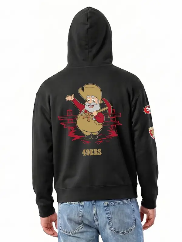 Men's San Francisco 49ers Disney x Champion Black Stinky Pete All-Star Full-Zip Hoodie