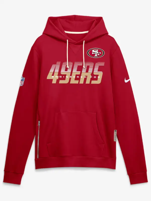 Men's San Francisco 49ers Nike Scarlet-Black Sideline Standard Issue Top Prospect Dri-FIT Hoodie