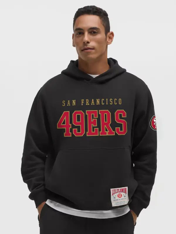 Men's San Francisco 49ers lululemon Black Steady State Pullover Hoodie