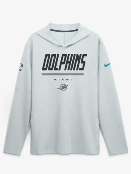 Miami Dolphins Nike Sideline Game On Long Sleeve Hooded T-shirt