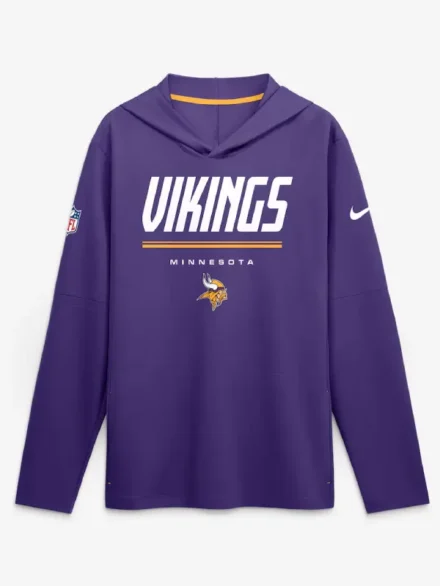 Minnesota Vikings Nike Sideline Game On Long Sleeve Hooded T-shirt