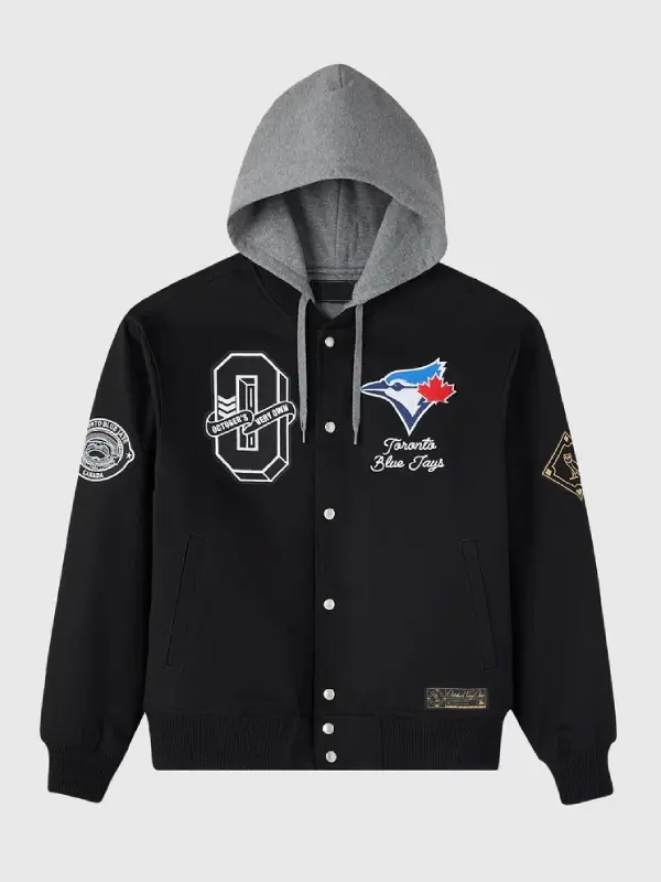 OVO Toronto Blue Jays Insulated Twill Bomber Jacket Black