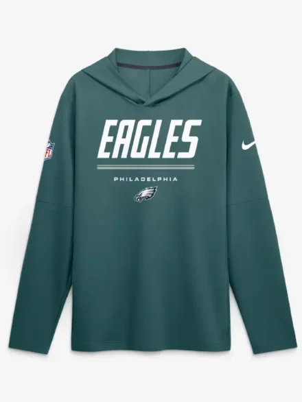 Philadelphia Eagles Nike Sideline Game On Long Sleeve Hooded T-shirt
