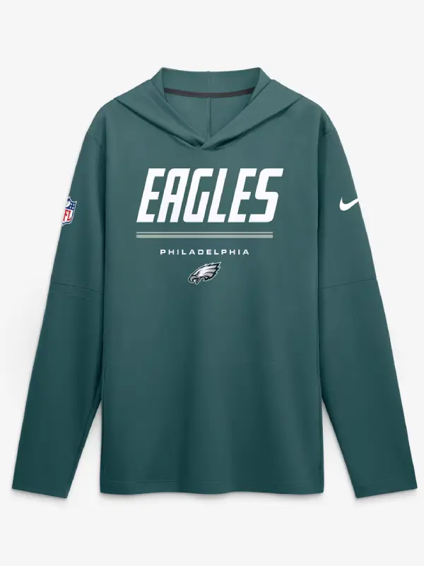 Philadelphia Eagles Nike Sideline Game On Long Sleeve Hooded T-shirt