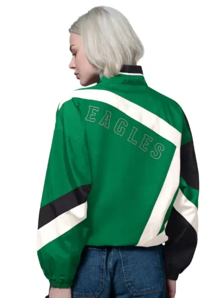 Philadelphia Eagles Starter Women's Vintage 1st Quarter Full-Zip Windbreaker - Kelly GreenBlack