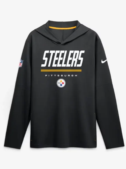 Pittsburgh Steelers Nike Sideline Game On Long Sleeve Hooded T-shirt