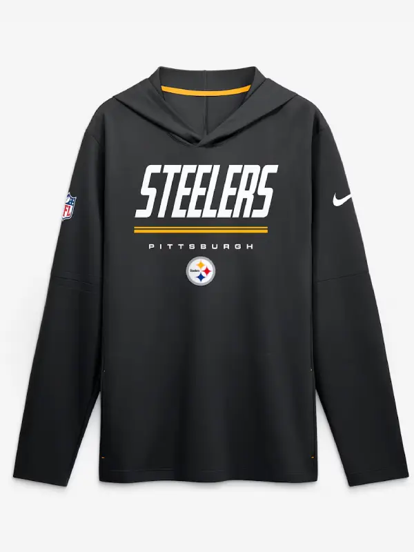 Pittsburgh Steelers Nike Sideline Game On Long Sleeve Hooded T-shirt