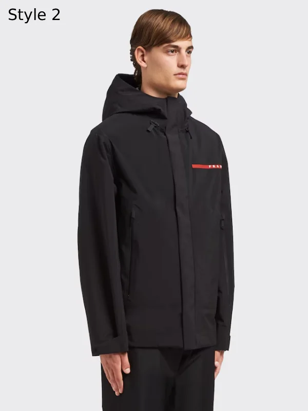 Prada Hooded Black Windbreaker Jacket