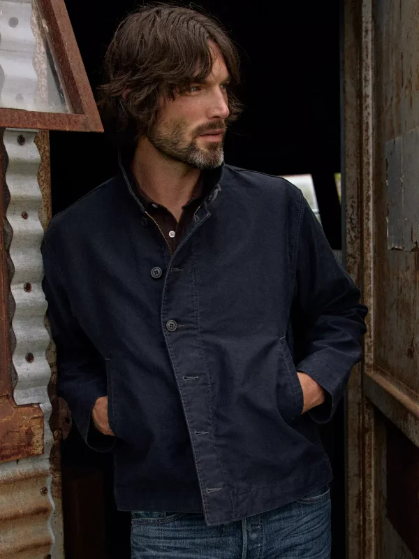 RRL Navy Cotton Deck Jacket