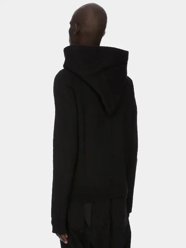 Rick Owens Asymmetrical Zip Hoodie Black