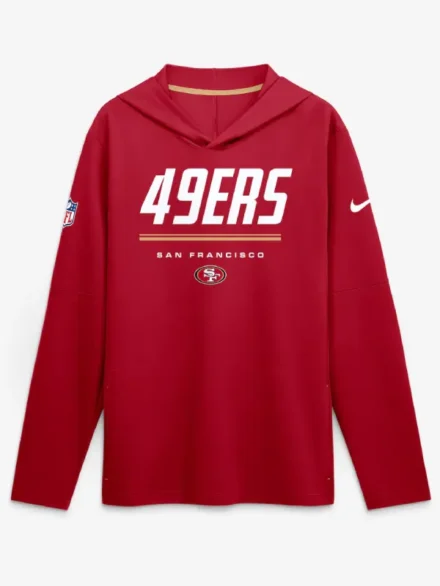 San Francisco 49ers Nike Sideline Game On Long Sleeve Hooded T-shirt