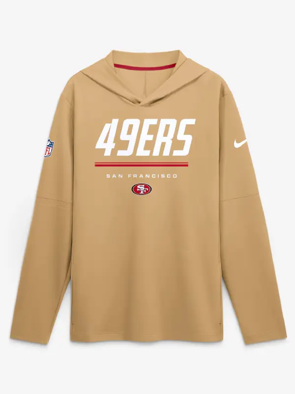 San Francisco 49ers Nike Sideline Game On Long Sleeve Hooded Top - Gold