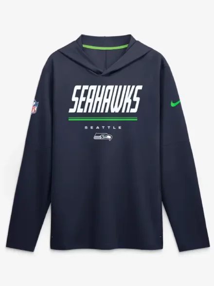 Seattle Seahawks Nike Sideline Game On Long Sleeve Hooded T-shirt
