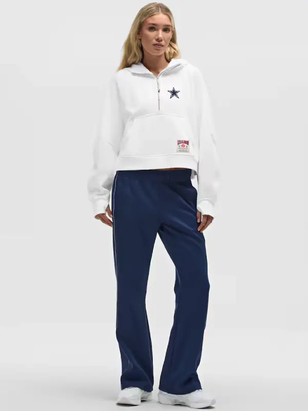 Women's Dallas Cowboys lululemon White Scuba Oversized Half-Zip Hoodie