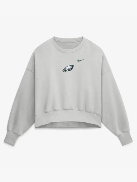 Women's Nike Gray Philadelphia Eagles Oversized Primetime Phoenix Fleece Sweatshirt