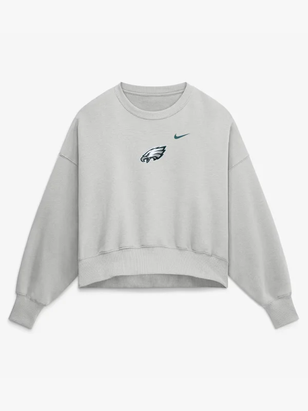 Women's Nike Gray Philadelphia Eagles Oversized Primetime Phoenix Fleece Sweatshirt