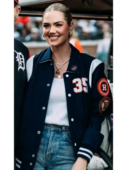 Kate Upton Astros Varsity Jacket Blue