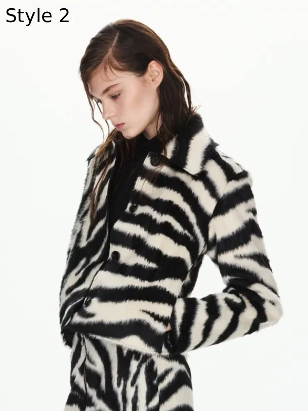 Mango Zebra fur jacket
