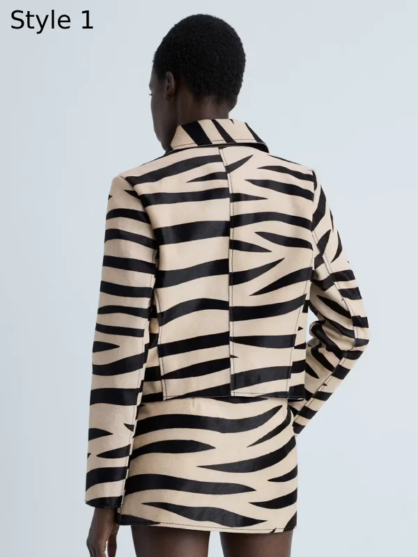 Mango pony hair jacket in zebra print