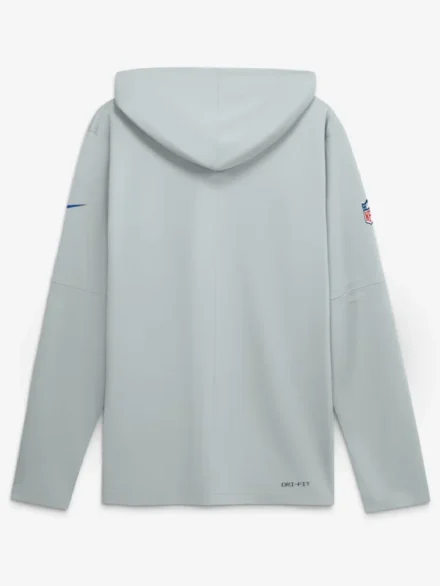 Men's Buffalo Bills Nike Silver Rivalries Collection Sideline Lightweight Hooded Long Sleeve Top
