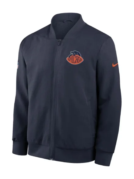 Men's Chicago Bears Nike Navy 2026 Rivalries Collection Sideline Bomber Jacket