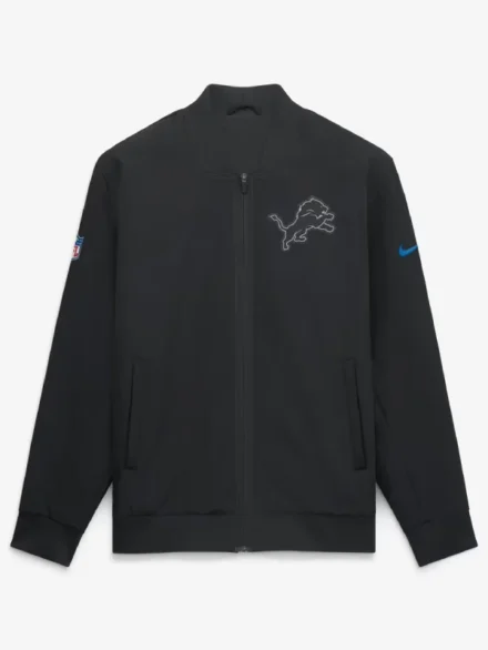 Men's Detroit Lions Nike Black 2026 Rivalries Collection Sideline Bomber Jacket