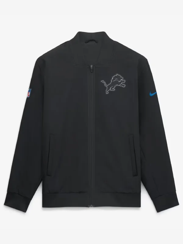 Men's Detroit Lions Nike Black 2026 Rivalries Collection Sideline Bomber Jacket