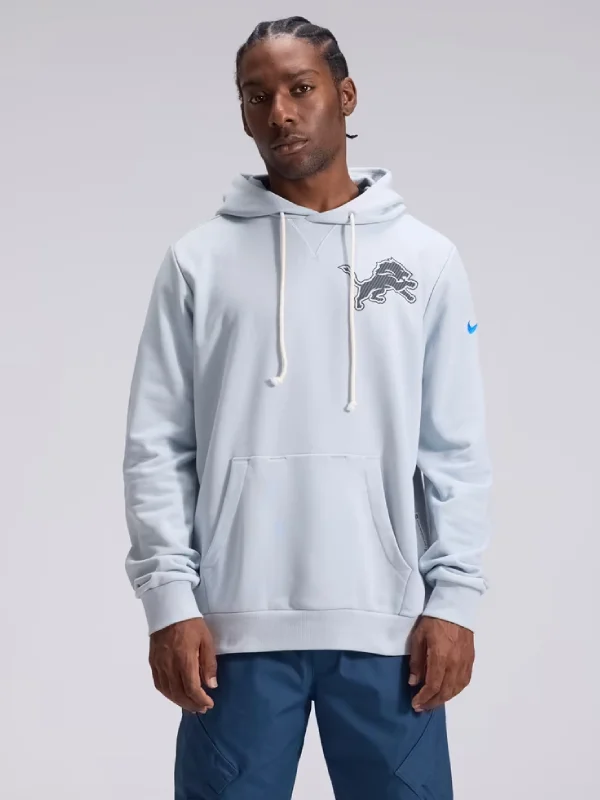 Men's Detroit Lions Nike Silver 2026 Rivalries Collection Standard Issue Sideline Pullover Hoodie
