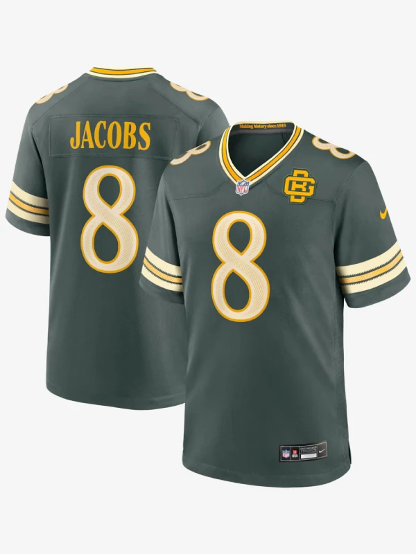 Men's Green Bay Packers Josh Jacobs Nike Green 2026 Rivalries Collection Game Jersey