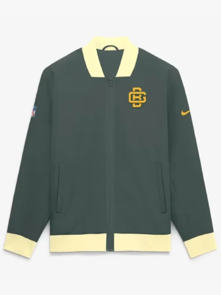 Men's Green Bay Packers Nike Green 2026 Rivalries Collection Sideline Bomber Jacket