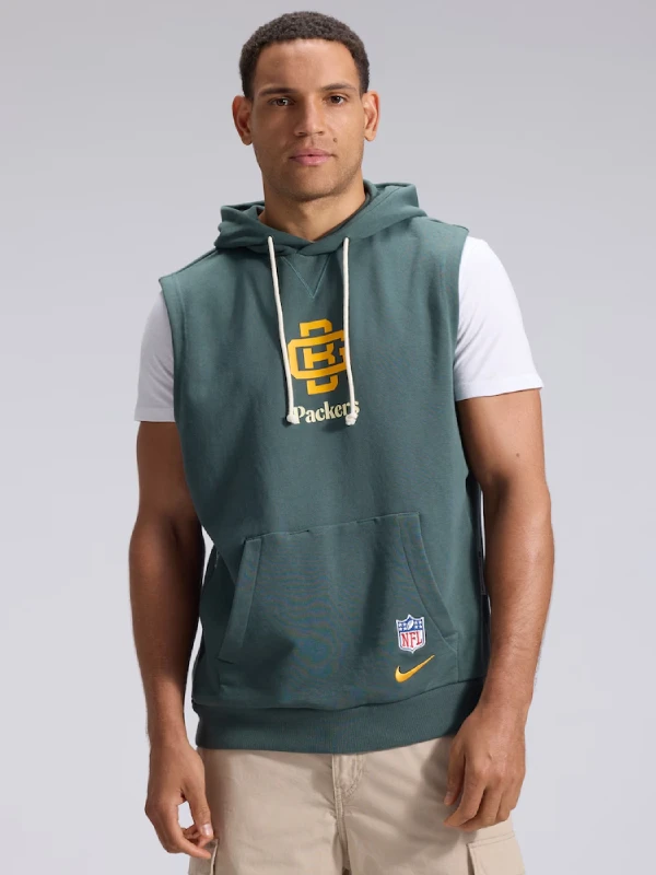 Men's Green Bay Packers Nike Green 2026 Rivalries Collection Sideline Sleeveless Fleece Hoodie
