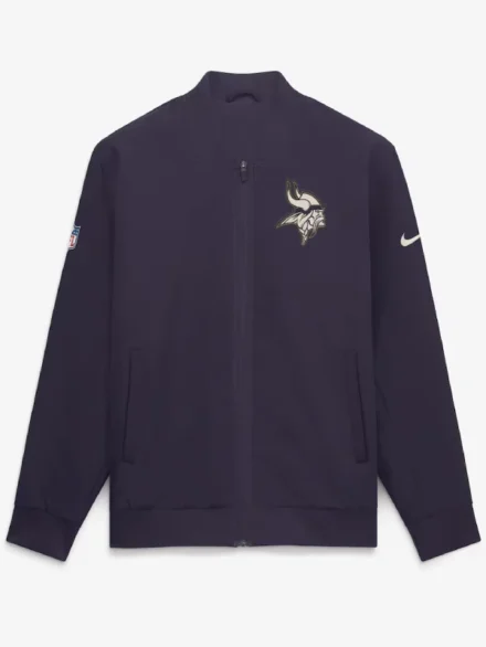 Men's Minnesota Vikings Nike Purple 2026 Rivalries Collection Sideline Bomber Jacket