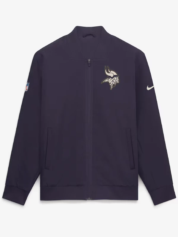 Men's Minnesota Vikings Nike Purple 2026 Rivalries Collection Sideline Bomber Jacket
