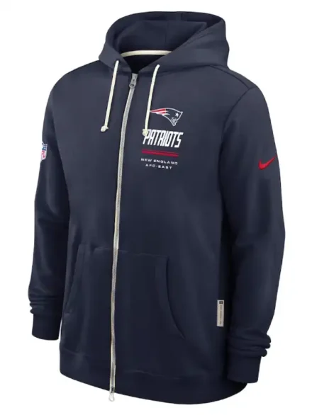 Men's Nike Navy New England Patriots Sideline Standard Issue Quarterback Scramble Dri-FIT Full-Zip Hoodie