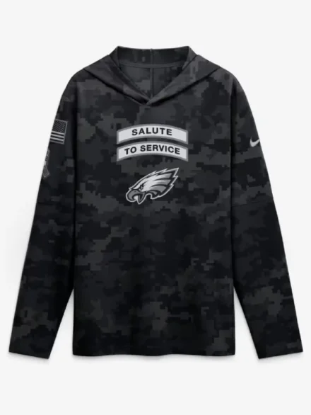 Philadelphia Eagles 2026 Salute to Service Hooded Long Sleeve Shirt