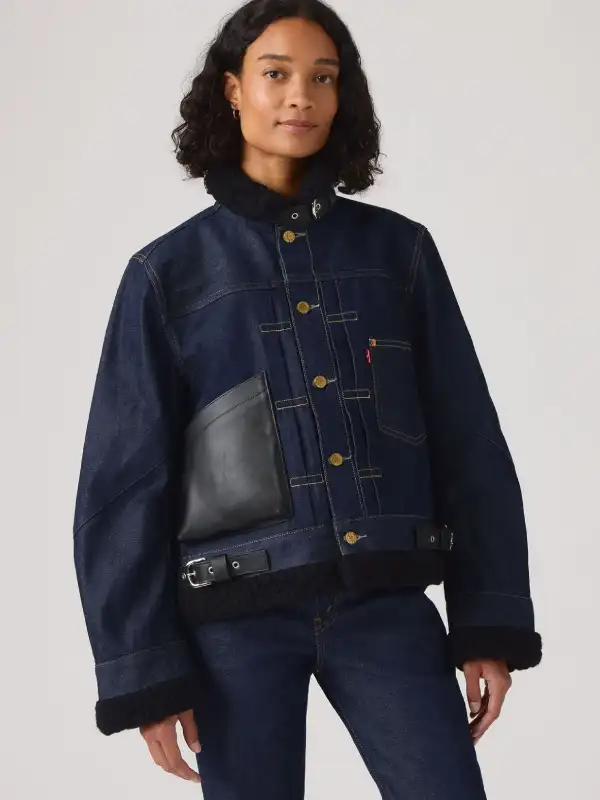 Sacai x Levi’s Sherpa Denim Jacket Navy