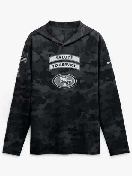 San Francisco 49ers 2026 Salute to Service Hooded Long Sleeve Shirt