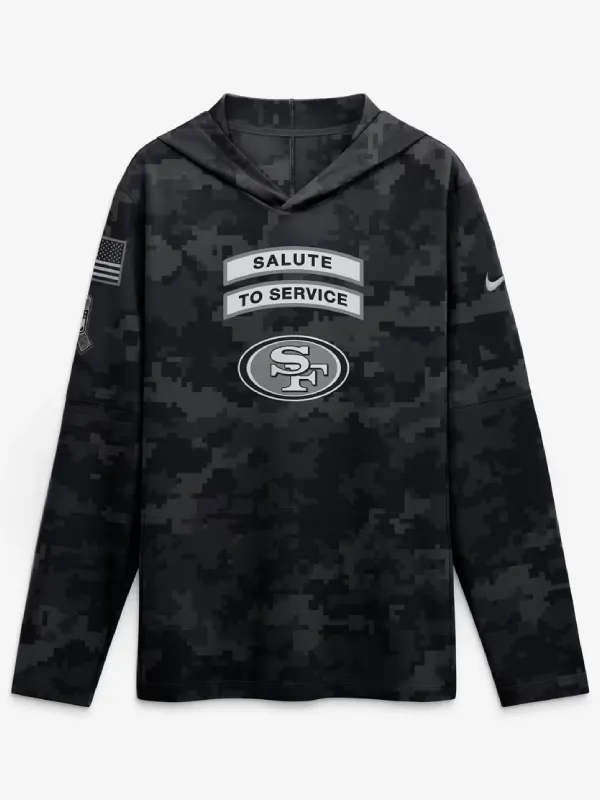 San Francisco 49ers 2026 Salute to Service Hooded Long Sleeve Shirt