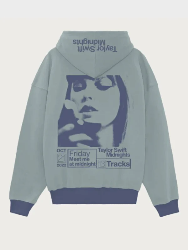 Taylor Swift Midnights Teal Color Block Hoodie