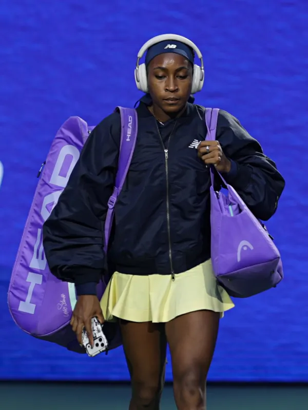 US Open 2026 Coco Gauff Black Bomber Jacket