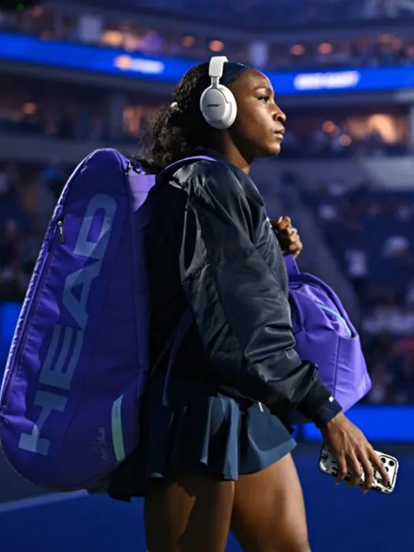 US Open 2026 Coco Gauff New Balance Black Bomber Jacket