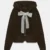 Zara Bow Hoodie Cardigan Brown