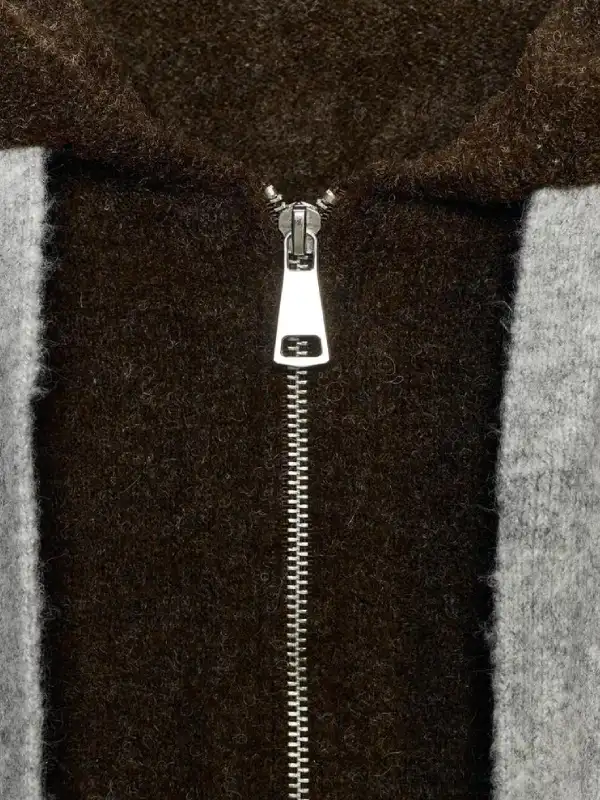 Zara Bow Zip-Up Cardigan Hoodie Brown