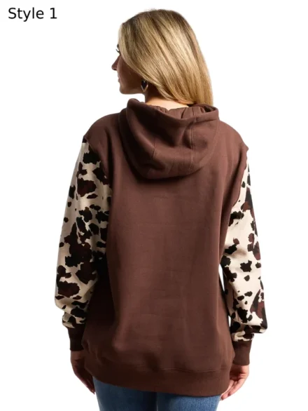 Ariat Cow Print Hooded Sweatshirt