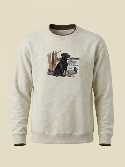 Cracker Barrel Black Lab Sweatshirt Ivory