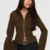 Kelehan Long Sleeve Zip Front Jacket Stonewashed Brown